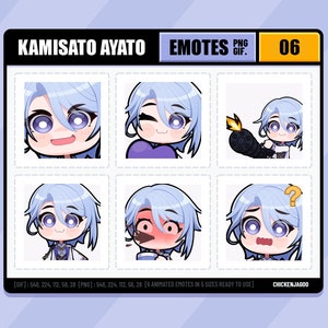 Genshin Ayato Emote pack 06 | Twitch Emote | Discord Emote
