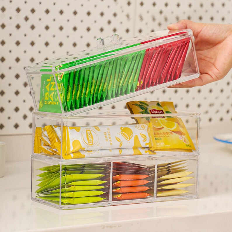 Clear Acrylic Stackable Storage Box With Lid Drawer Divider Etsy