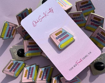 Read Banned Books Enamel Pin | Literary Book Lover Accessory