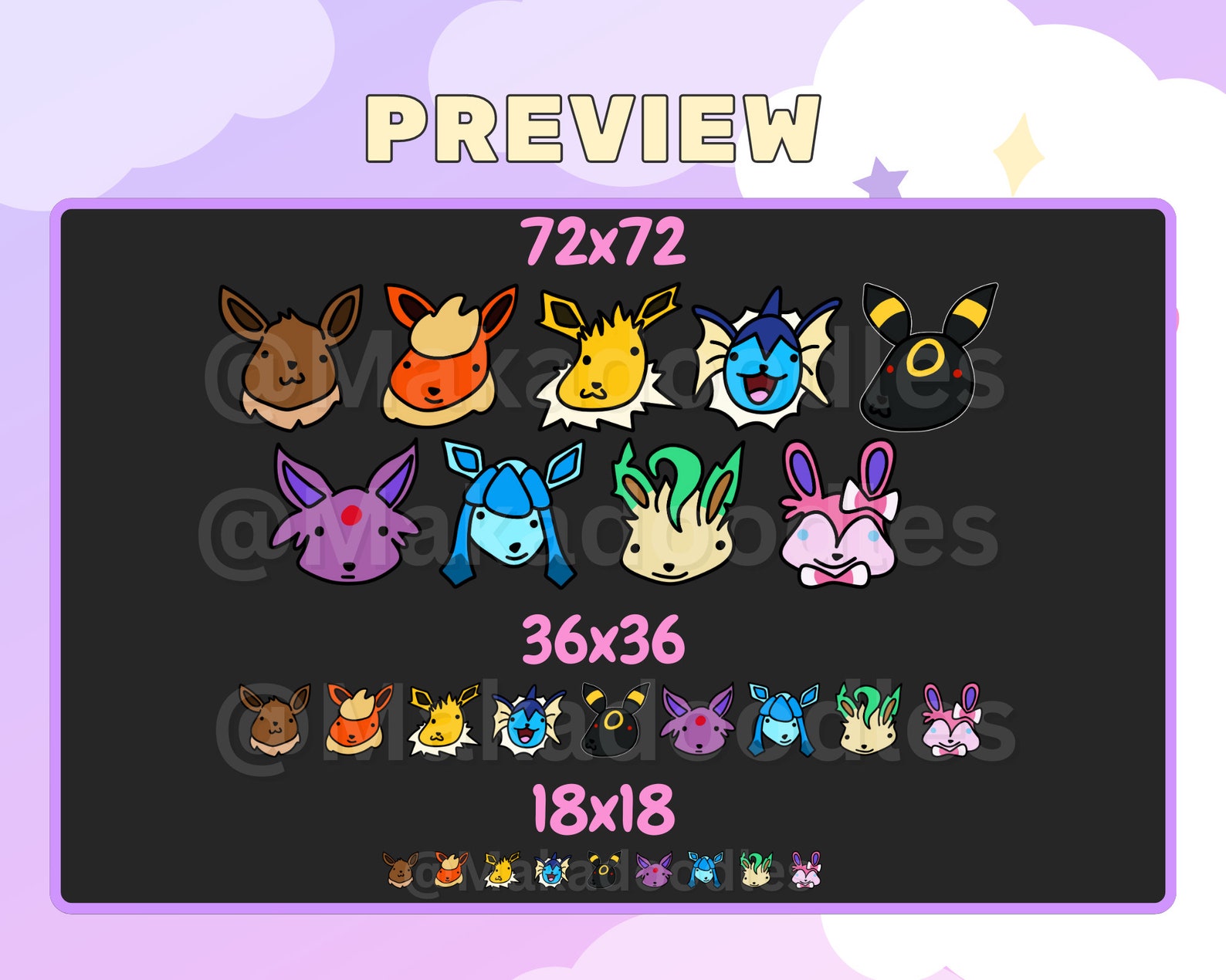 Derpy Eevee Evolution Sub/bit Badges | Badly Drawn Pokemon Twitch ...