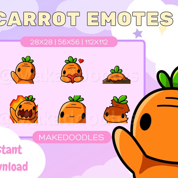 Süße Karotten Emotes | Twitch | YouTube | Zwietracht | Luftschlangen Emotes