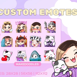 Custom Cute Chibi Emotes | Personalize Emotes for Streamers | Twitch | Discord | Youtube | Commissions