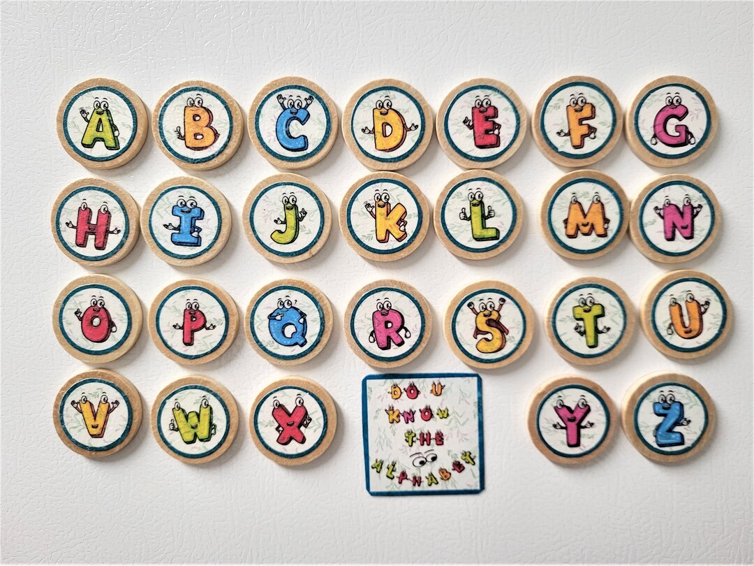 Alphabet Refrigerator Wooden Set of 26 Illuminates Etsy