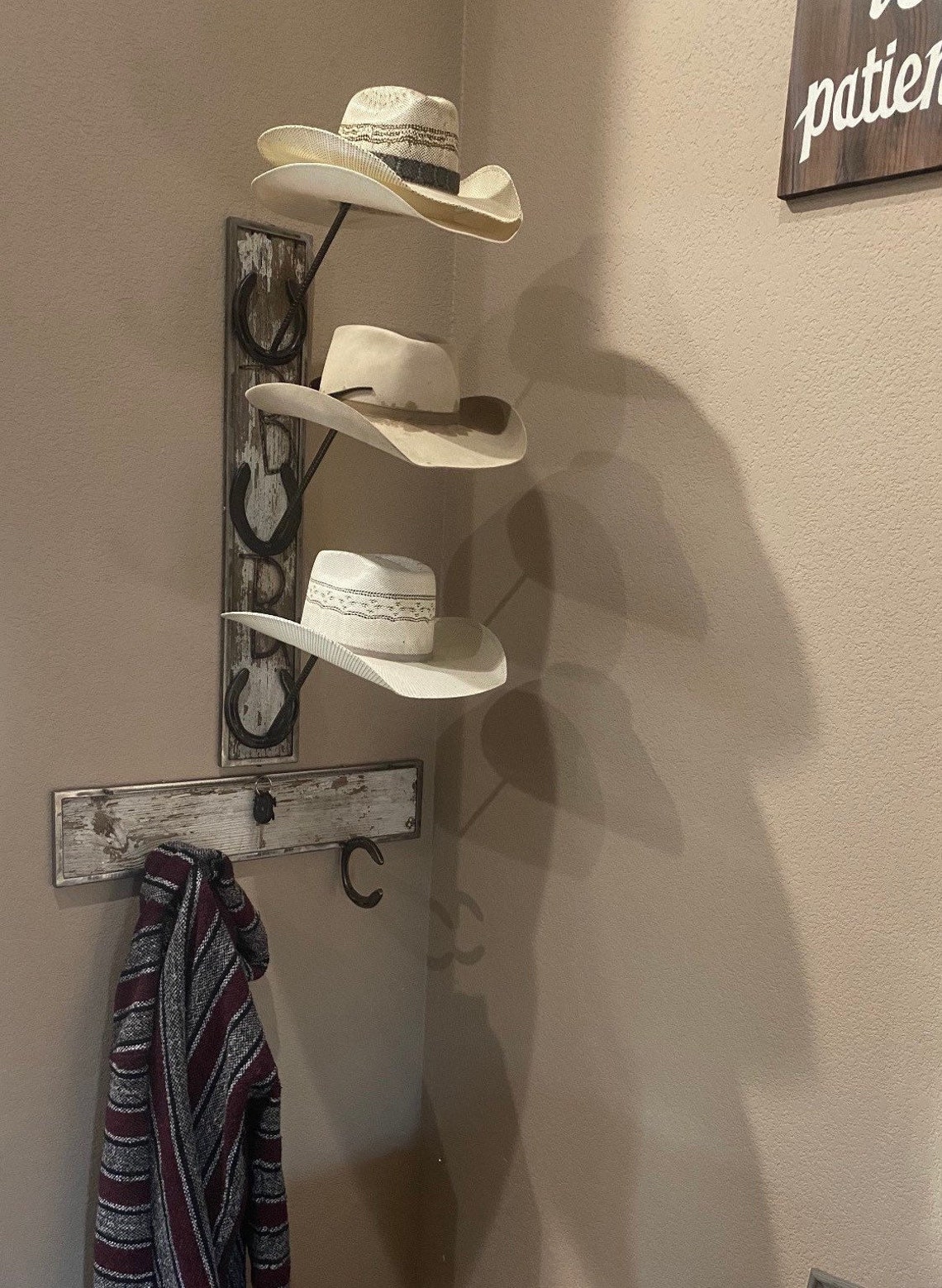 HORSESHOE HAT RACK/ 3 Hat Etsy