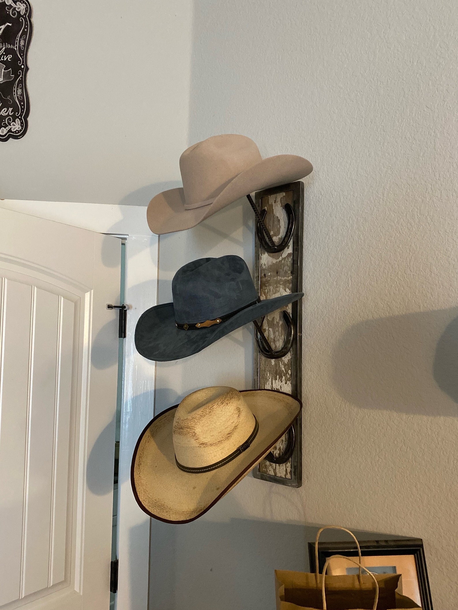 HORSESHOE HAT RACK/ 3 Hat Etsy