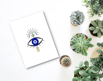 Evil Eye Art Print: Boho Home Decor, Nazar Talisman (Digital Download)