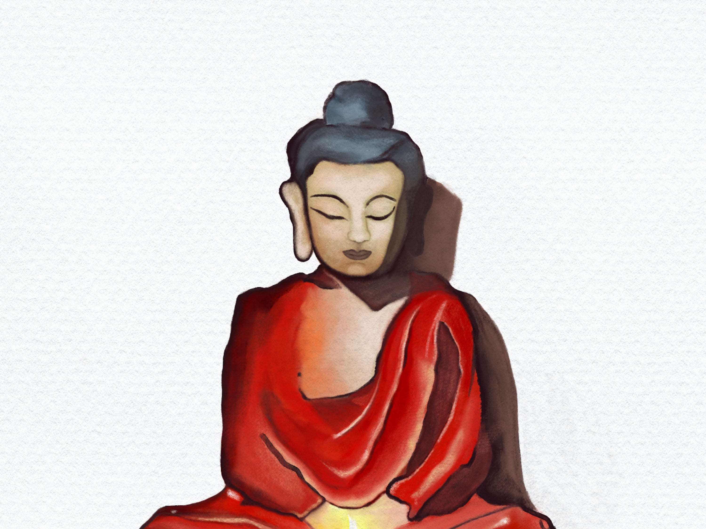 Printable Buddha Wall Art, Buddha Performing Candle Meditation ...