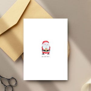 Ho Ho Ho Santa Christmas Greeting Card, DIY Print at Home Xmas Card ...