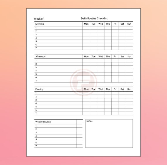 Checklist Template Word