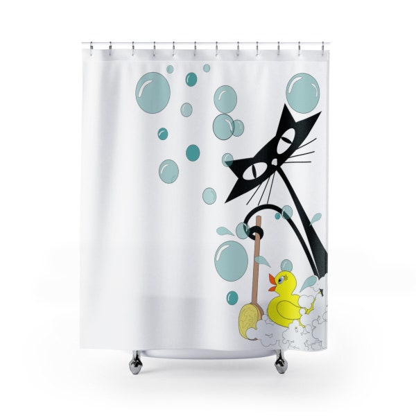 MCM Atomic Cat Shower Curtains