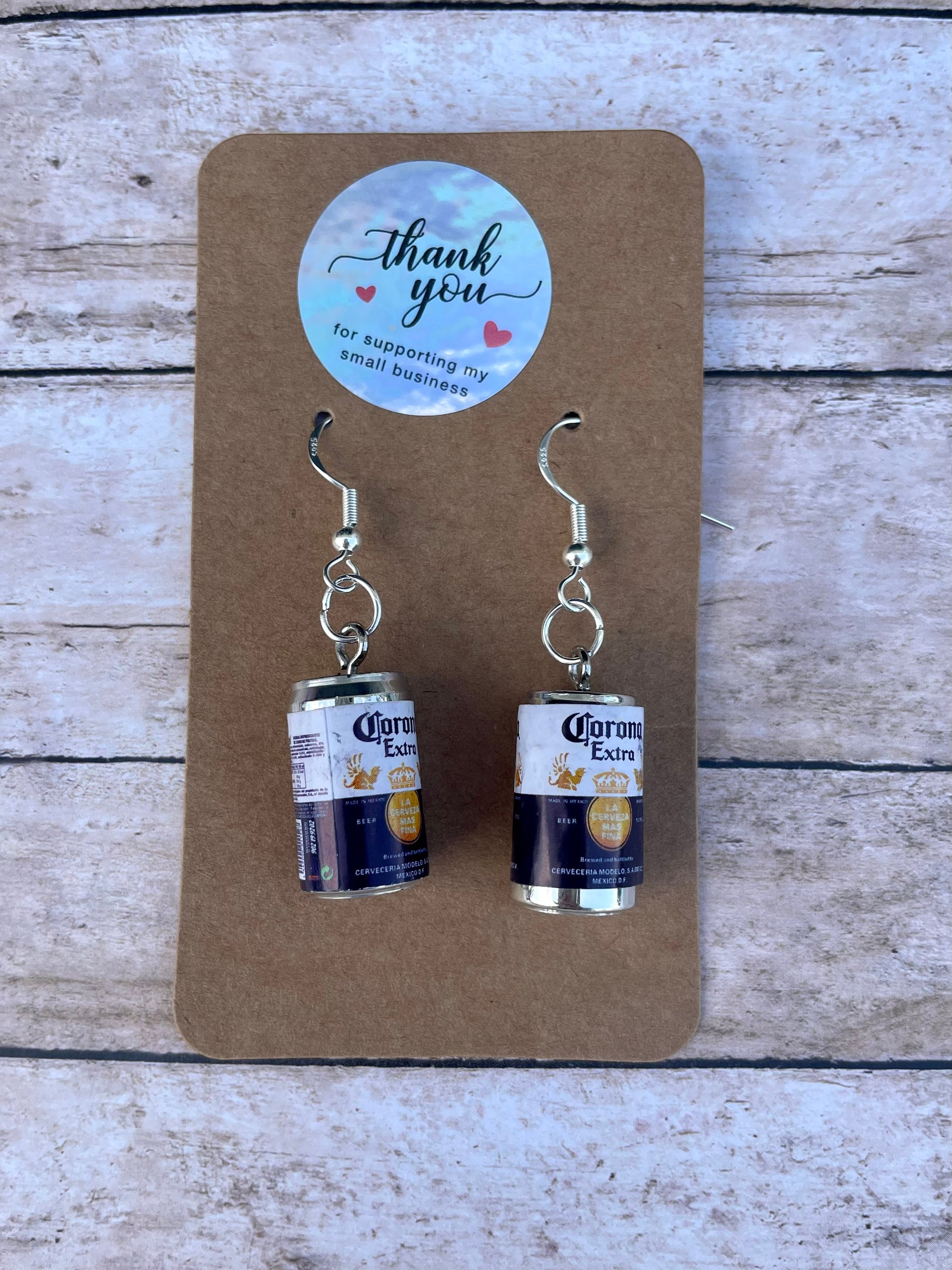Beer Dangle Earrings Corona Beer Earrings Heineken Beer Etsy