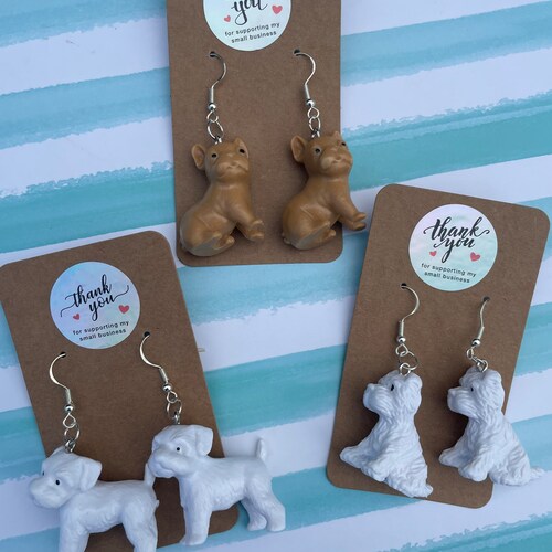 Paw Print Earrings Paw Prints Dog Earrings Cat Earrings Etsy