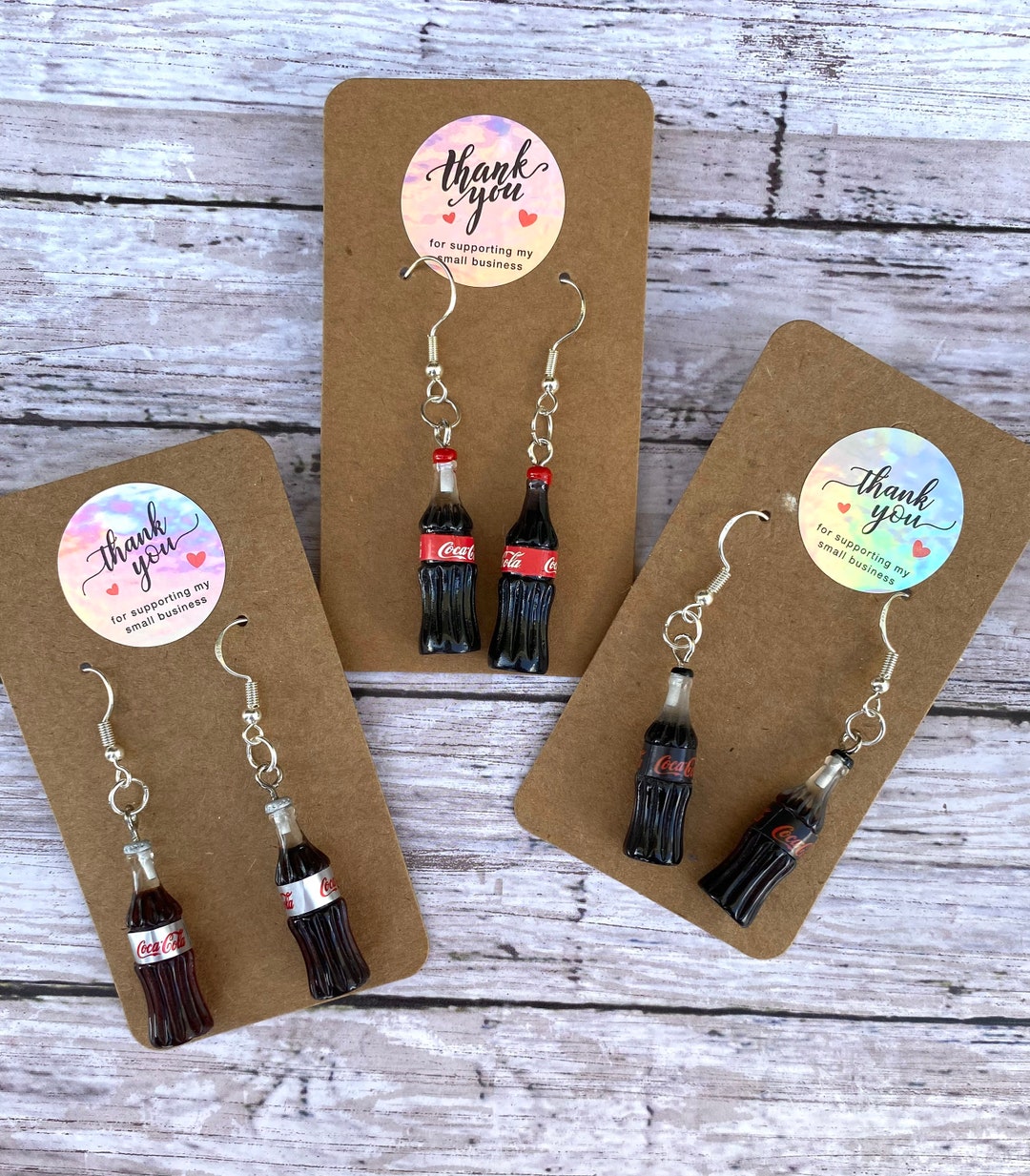 Coca Cola Dangle Earrings, Coke Bottle, Soda Bottle Earrings Etsy