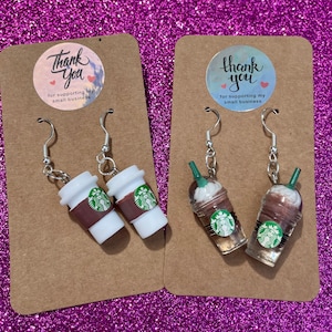 Starbucks dangle earrings