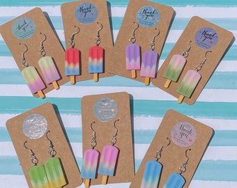 Popsicle Earrings, ice cream bar earrings cute earrings, polyresin