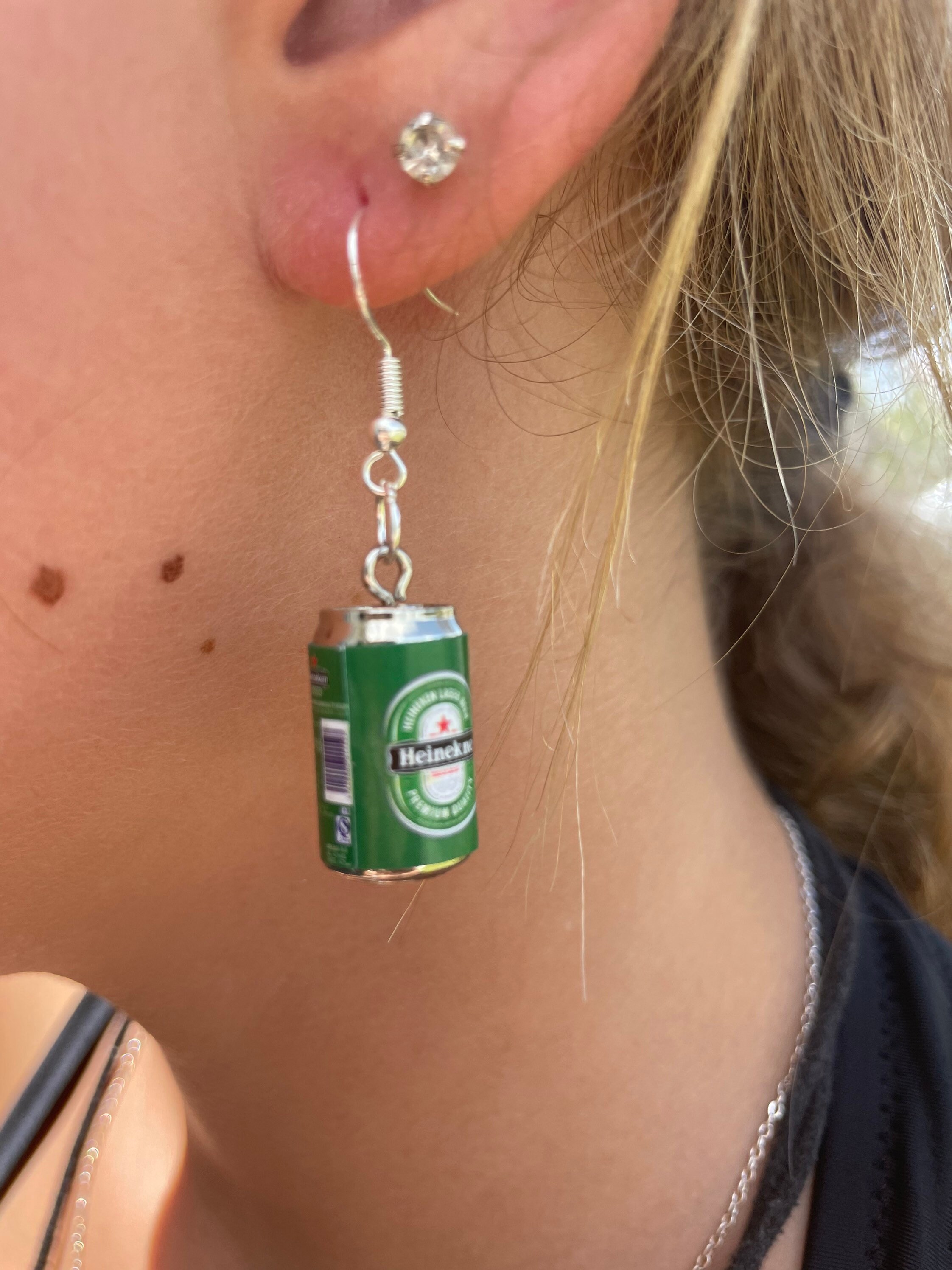 Beer Dangle Earrings Corona Beer Earrings Heineken Beer Etsy