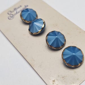 Vintage knopen van Schwanda Turquoise gouden glazen knopen op kaartschacht knopen Retro