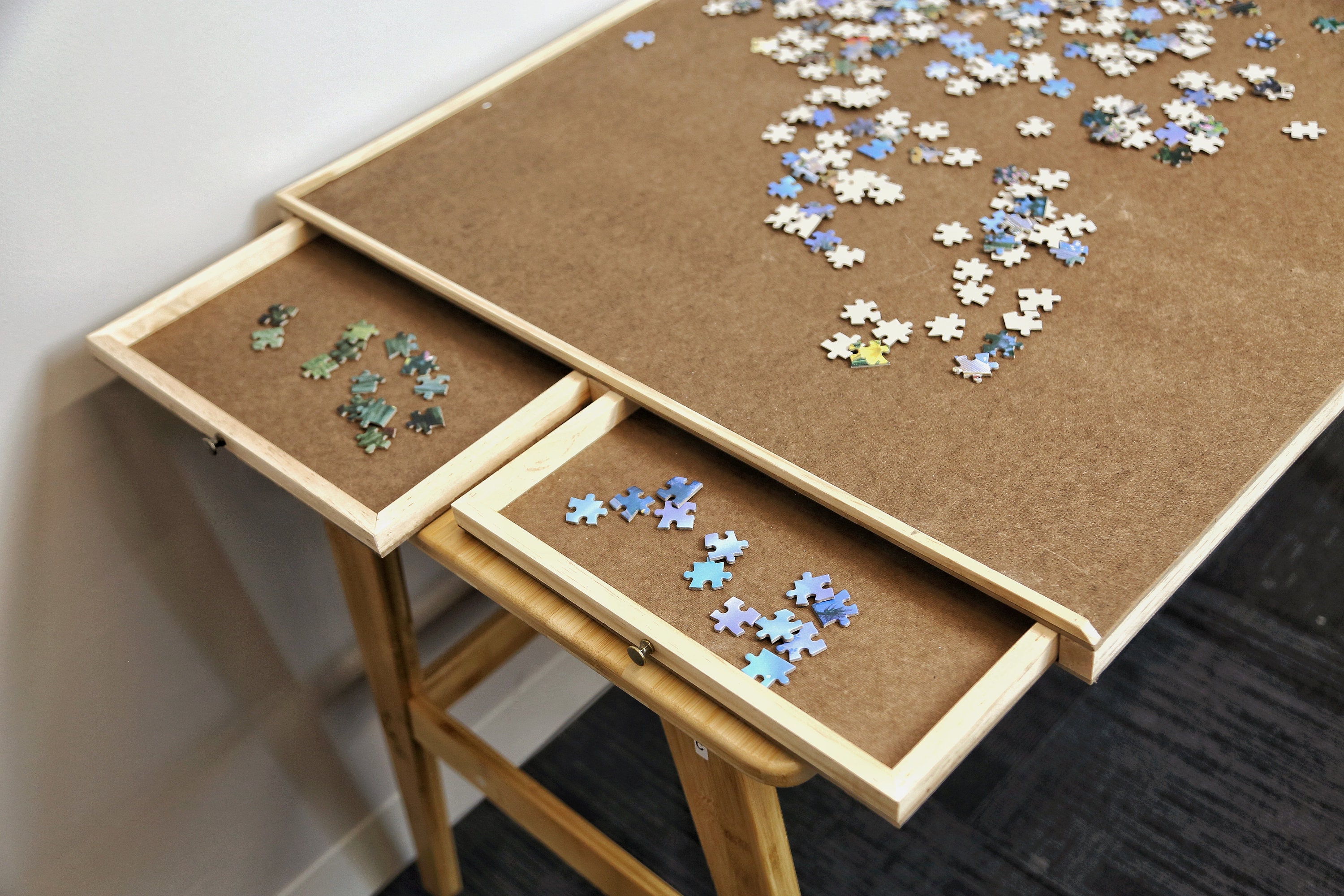 Puzzle Board, 1500-2000 Pieces Jigsaw Puzzle Table With Drawers