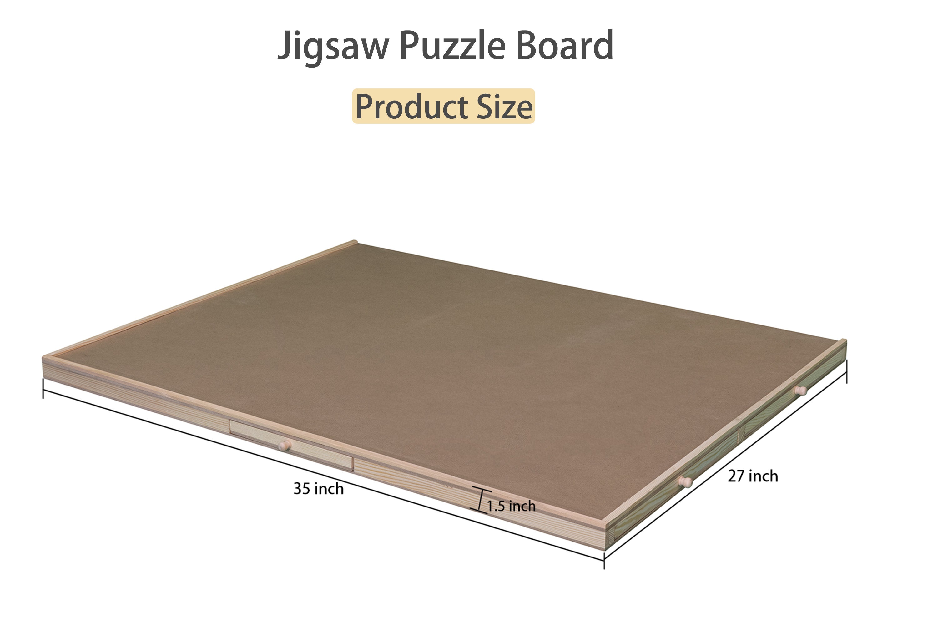 Puzzle Board, 1500-2000 Pieces Jigsaw Puzzle Table With Drawers Storage  35'' X 27'' Handmade in USA without Legs , Christmas Gifts 