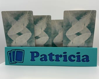 Small Personalized Card Holder: 3D Printed Board Game Organizer | 2 Tiers 7.5 inches