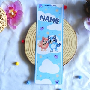 Marcapáginas personalizado de Bluey y Bingo: regalo laminado hecho a mano