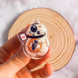 Starwars bb8 Acryl Pin, bb8 Pin Geschenk, Star Wars Droide, Droide Galaxie, süße Starwars Pin, Rebell Pin, Star Wars Anstecker