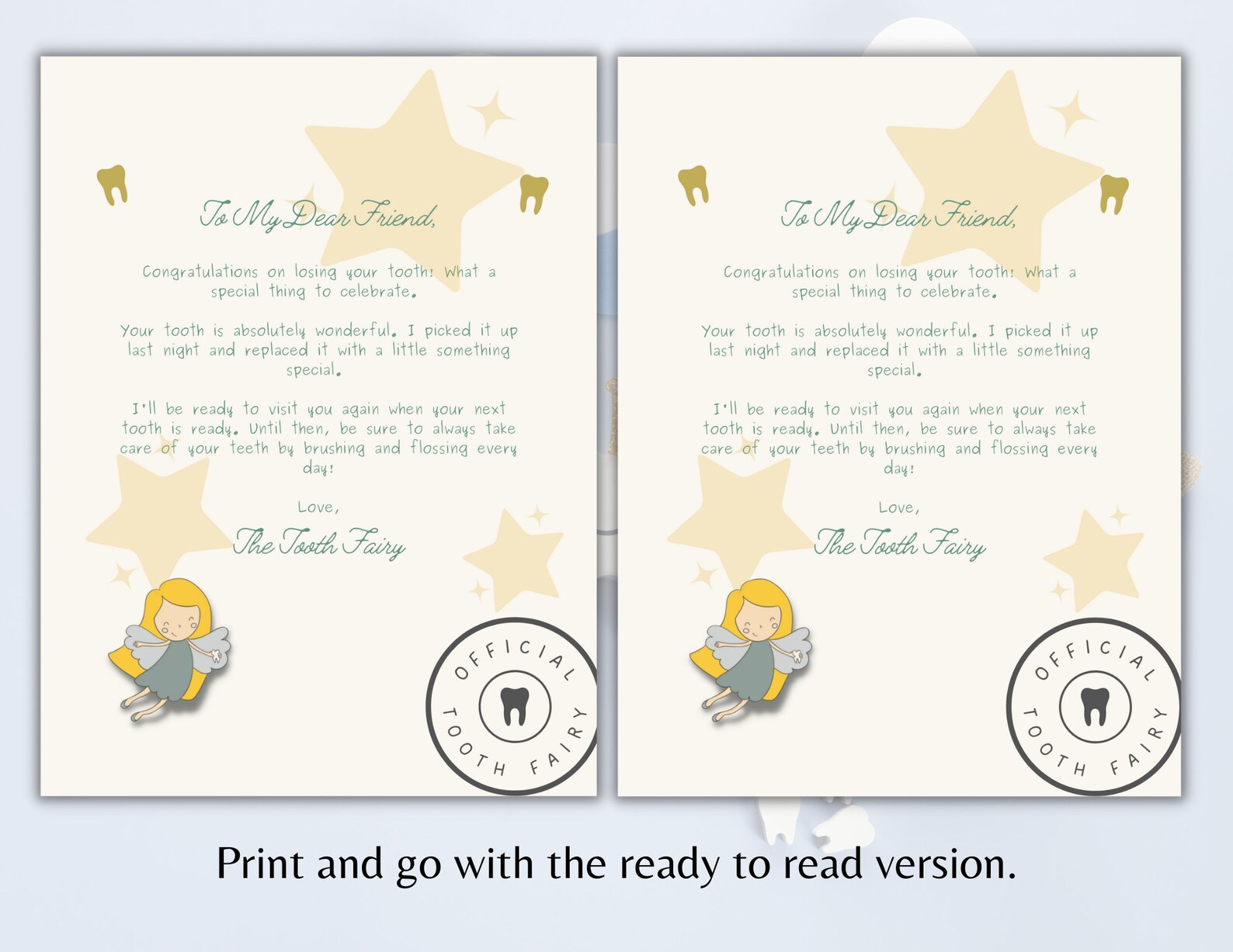 Printable Letter From the Tooth Fairy | Editable or Print & Go ...