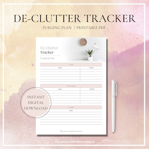 Opruimtracker, opruimplanner, checklist, hulp bij opruimen, hulp bij de organisatie, opruimplanner, afdrukbare pdf, opruimen