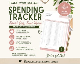 Monthly Budget Planner | Expense Spending Tracker (Printable PDF)
