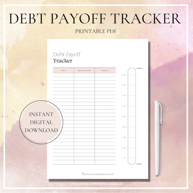 Debt Payoff Tracker, Debt, Debt Pay Off, Debt Payment Tracker, Debt Repayment, Debt Payoff Spreadsheet, Debt Repayment Spreadsheet image 1