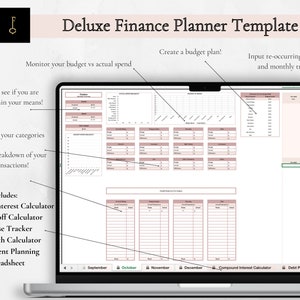 Deluxe Financial Planner Template, Excel, Google Sheets, Expert-Designed, Budget, Debt, Retirement & More, Beginner Friendly