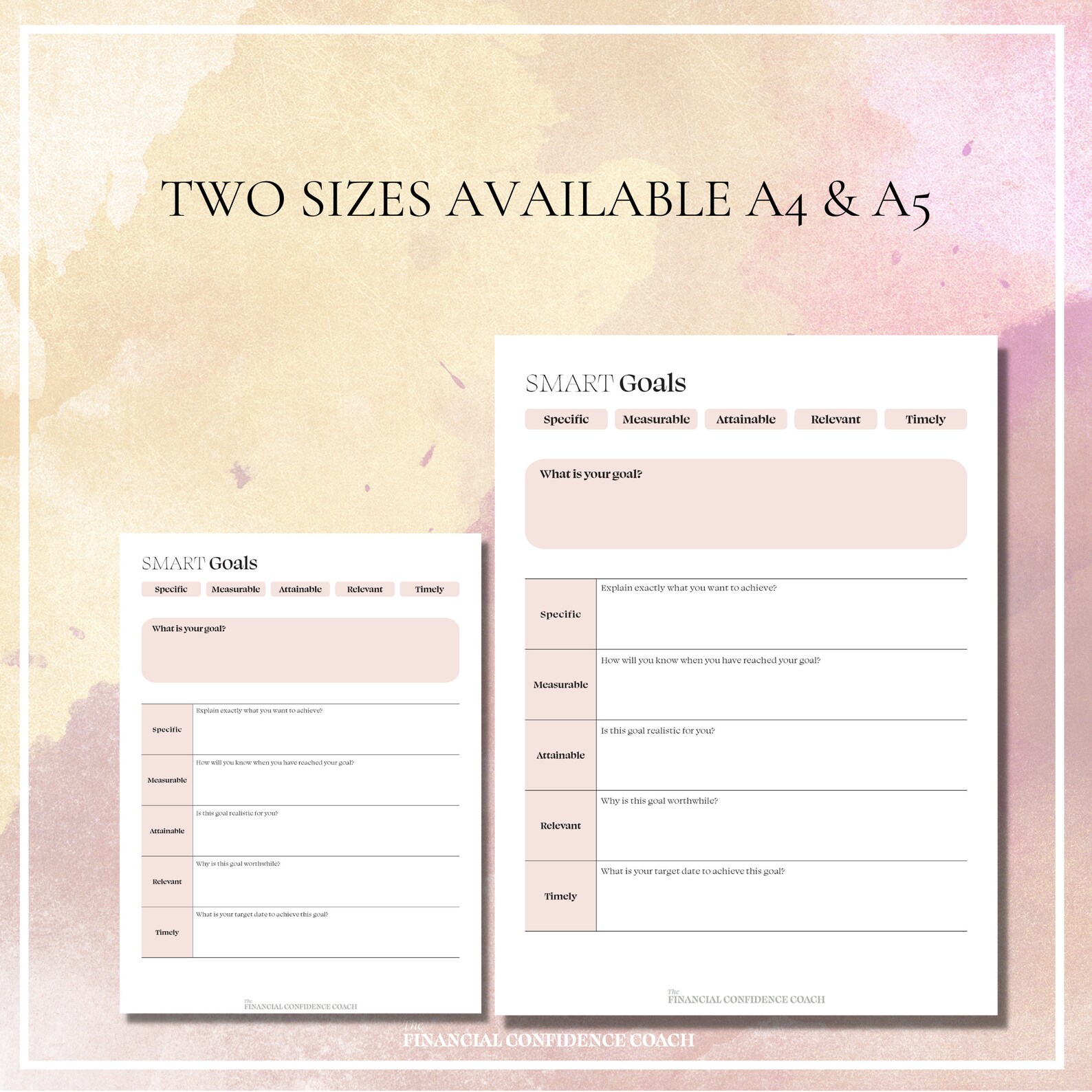 SMART Goals, SMART Goals Worksheet, SMART Goals Template, Goals Pdf ...