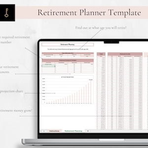Financial Retirement Planner, For Use With Excel, Google Sheets, Expert Designed, Investment Tracker with Interactive Charts