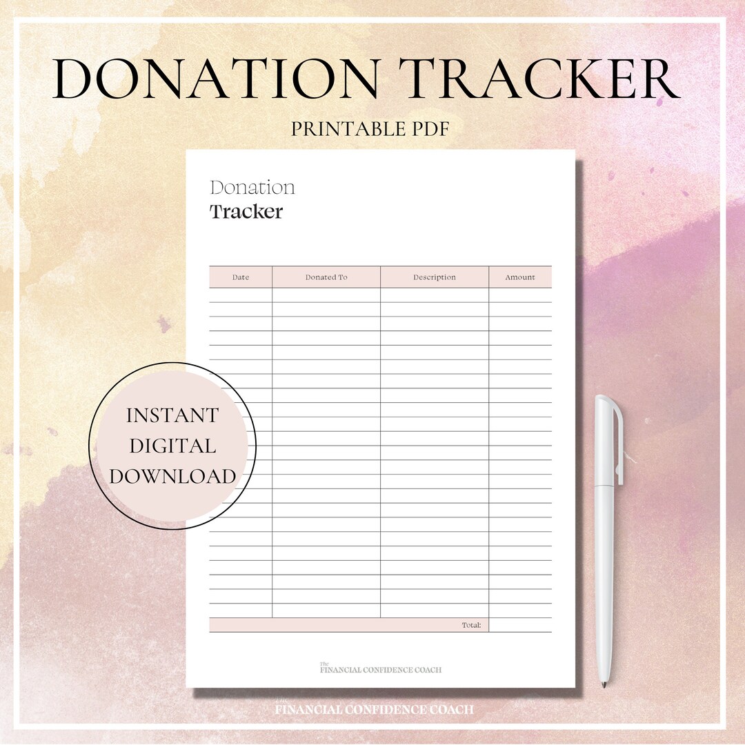 Donation Tracker, Donation Spreadsheet, Donation Tracking, Track My ...