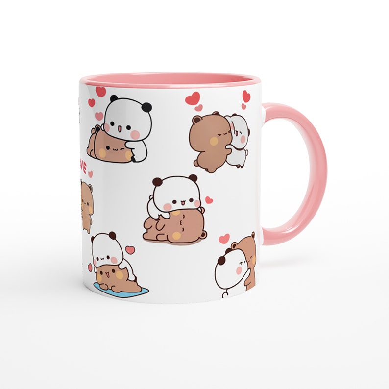 Bubu Dudu Mug, Panda And Brownie Bear Couple Gift zdjęcie 3