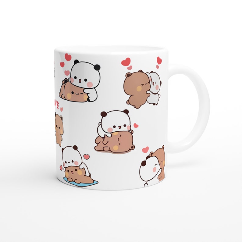 Bubu Dudu Mug, Panda And Brownie Bear Couple Gift zdjęcie 8