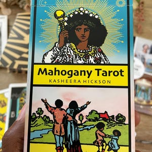 Mahagoni Tarot Deck, Tarot Deck mit Anleitungsbuch, 78 Tarotkarten, Tarotkartenspiel, afroamerikanischen Wahrsagerwerkzeugen