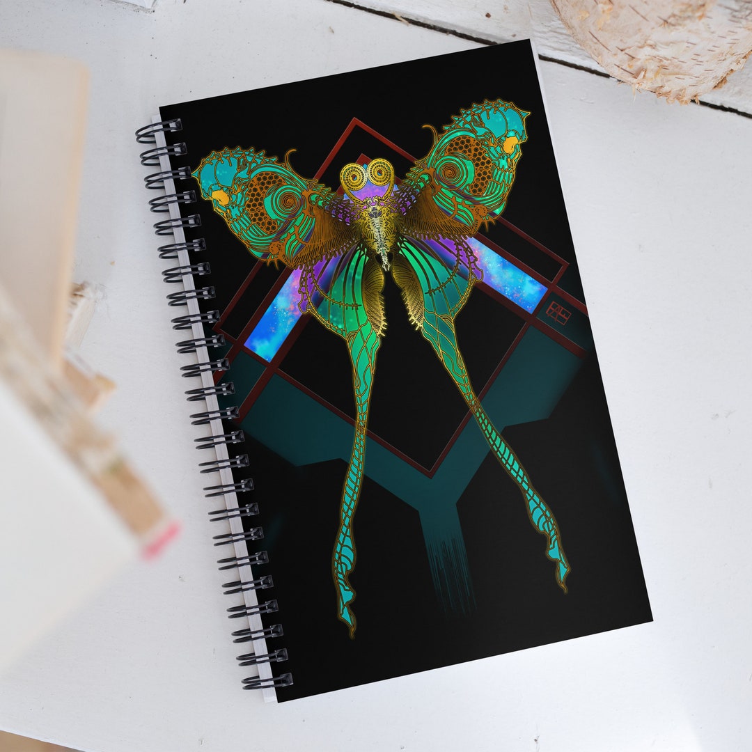 Moth Notebook Lunar Death Moth Spiral Notebook - Etsy