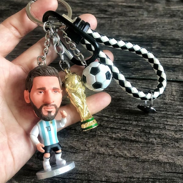 Porte-clés Lionel Messi, porte-clés Messi, porte-clés Lionel Messi, pendentif clé Lionel Messi, pendentif clé coupe du monde, porte-clés porte-clés de football