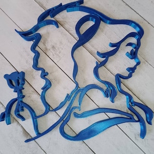 Beauty and the beast silhouette inspired wall art