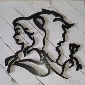Beauty and the Beast Silhouette Wall Art / Wedding decor / Birthday decor / Sweet 16 / Centerpiece option
