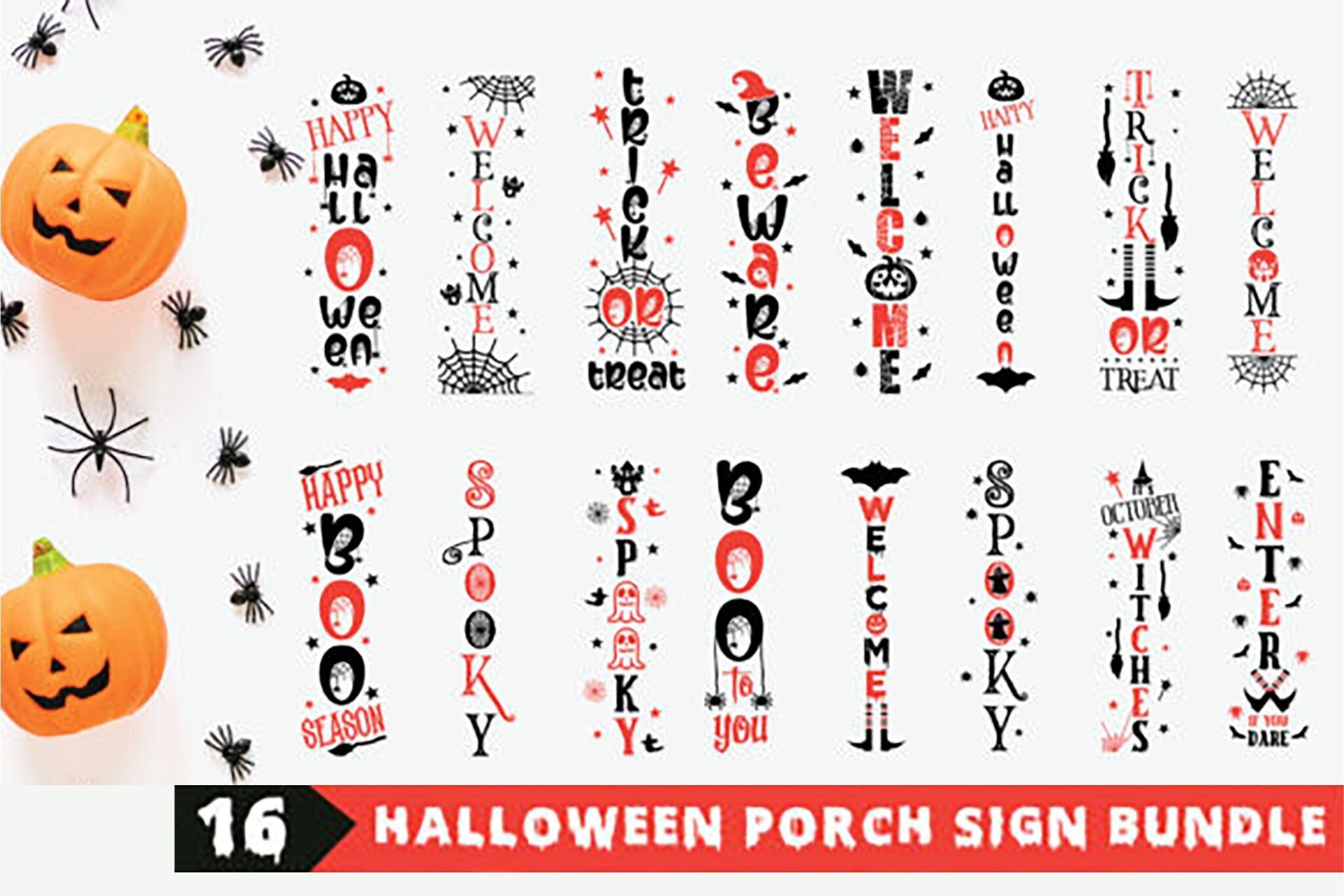 Halloween Porch Sign Bundle | Halloween SVG | Halloween PNG | Fall ...