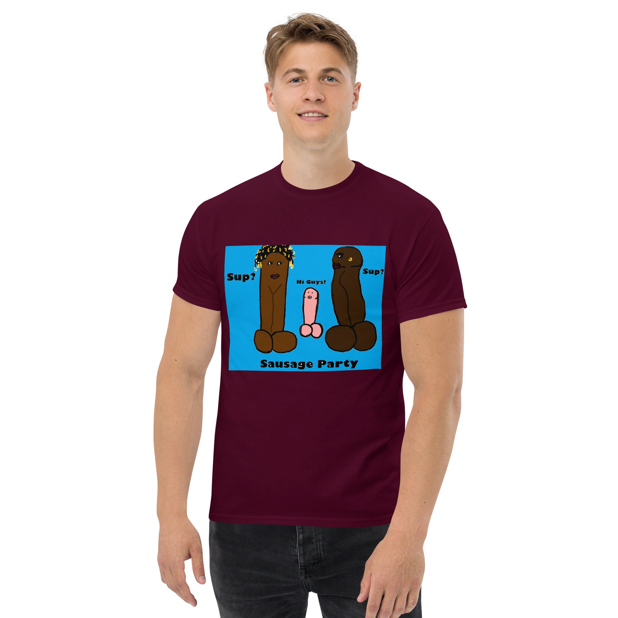 Sausage Party Blue Teemen's Shirts Gay Clothing Love is Love Tshirt