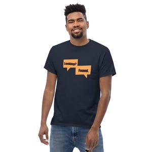 Looking Found Unisex Classic Tee - Grindr dialogue, LGBT Shirt, Gay Shirt, T Shirts, Gay Clothing