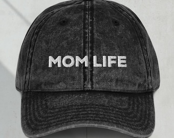 MOM LIFE Embroidered Vintage Cotton Twill Adjustable Dad Hat, Baseball Hat, Mom Hat, Gift for Mom, Busy Mom
