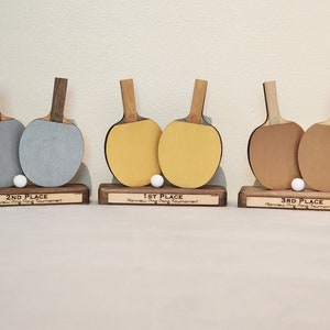 Trophy Set for Table Tennis/Ping Pong (Custom Text for Your Tournament)