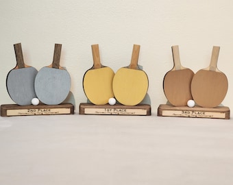 Trophy Set for Table Tennis/Ping Pong (Custom Text for Your Tournament)