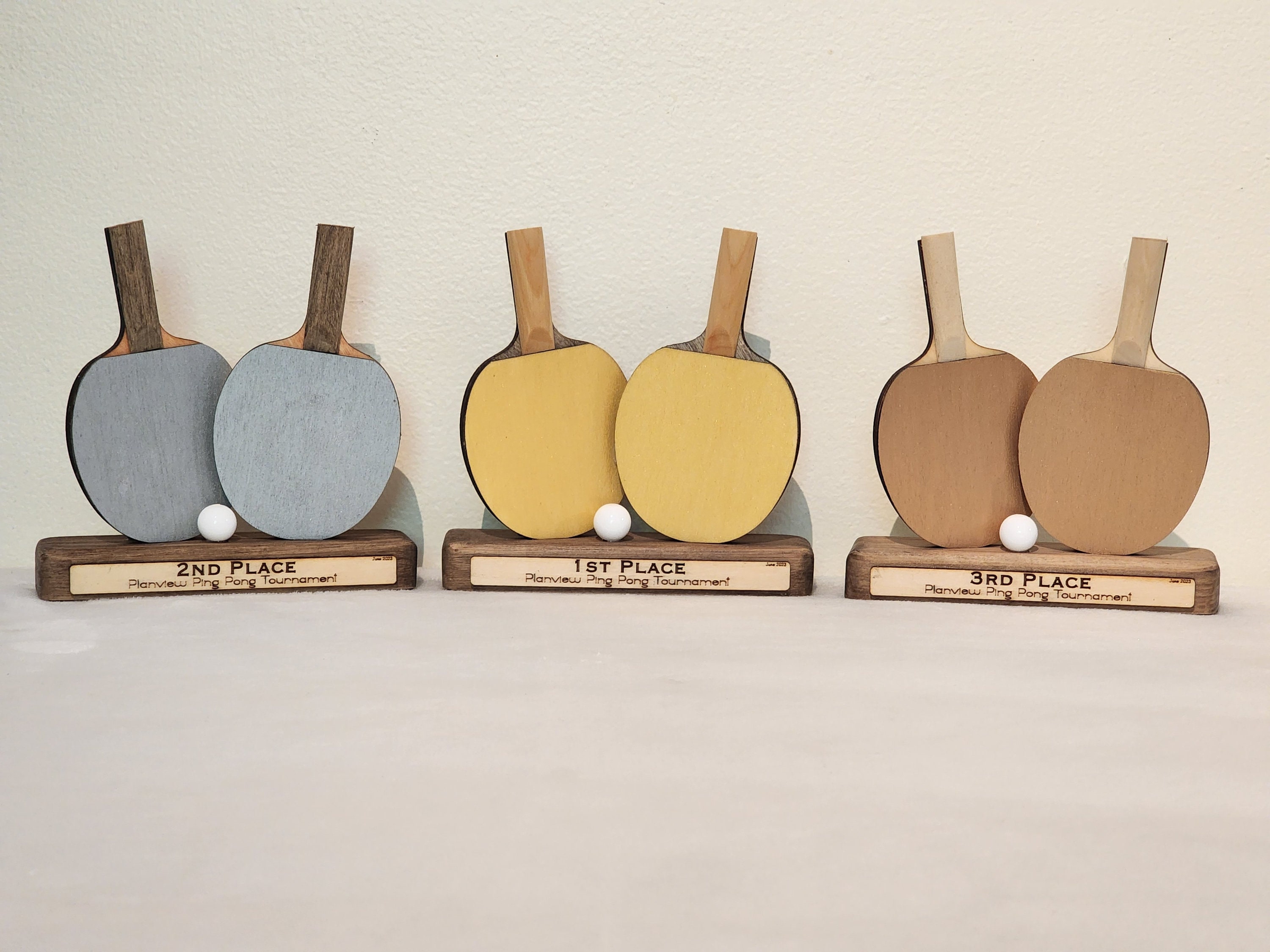 Trophy Set for Table Tennis/ping Pong (custom Text for Your Tournament ...