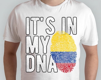 Huella dactilar de la bandera de Colombia PNG: Está en mi ADN (Descarga digital)