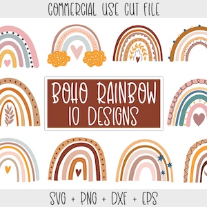 Boho Rainbow SVG Bundle, Pastel rainbow SVG, Boho rainbow clipart, Rainbow baby svg, Boho rainbow png, Cute rainbow svg Cut file Vector